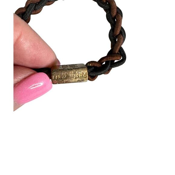 Lot of 3 Rustic Cuff Bracelets Leather Orange White Brown - Picture 9 of 9